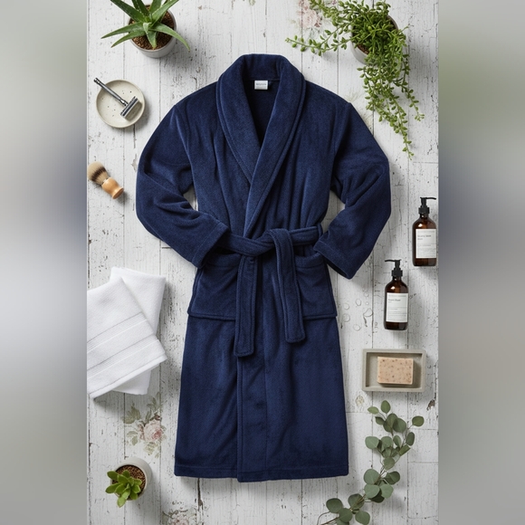 Men's Navy Robe - Picture 10 of 10